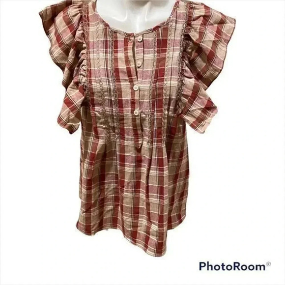 Max Studio plaid blouse - Picture 1 of 6
